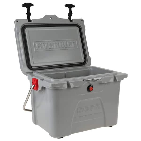 Everbilt Cooler Lockable Lid High Performance Rotomolded Durable Gray 20 Qt