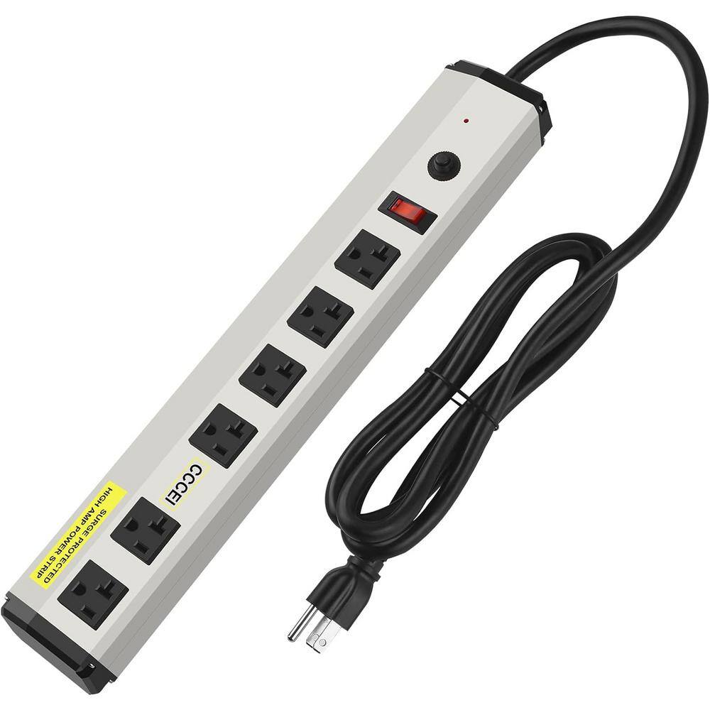 Etokfoks 15 ft. 6Outlet Heavy Duty Power Strip Surge Protector with 12