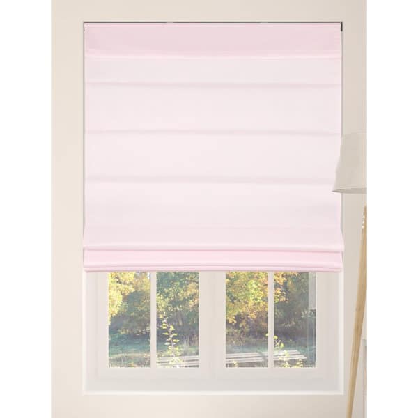 Arlo Blinds Cut-to-Size Light Pink Cordless Bottom-Up Light Filtering with Backing Fabric Roman Shades 26.5 in. W x 60 in. L