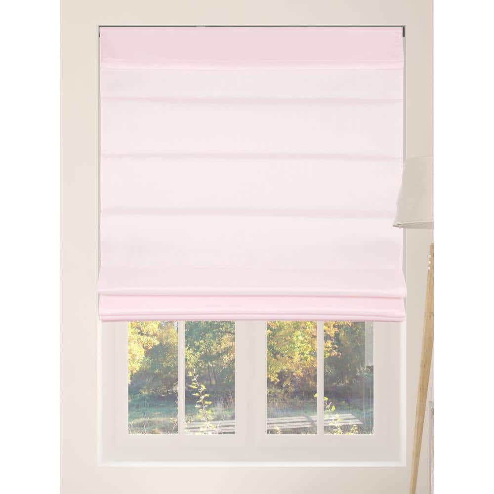 Arlo Blinds Cut-to-Size Light Pink Cordless Bottom Up Light Filtering with Backing Fabric Roman ...