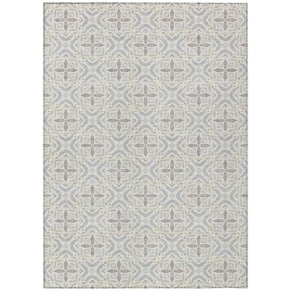 Chantille Machine Washable Indoor/Outdoor Abstract ACN2924 Ivory 10 ft. x 14 ft. Area Rug