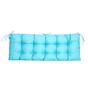 Outdoor Seat Cushions Bench Settee Loveseat Tufted Seat Pillow of Wicker for Patio Furniture (Sky Blue)
