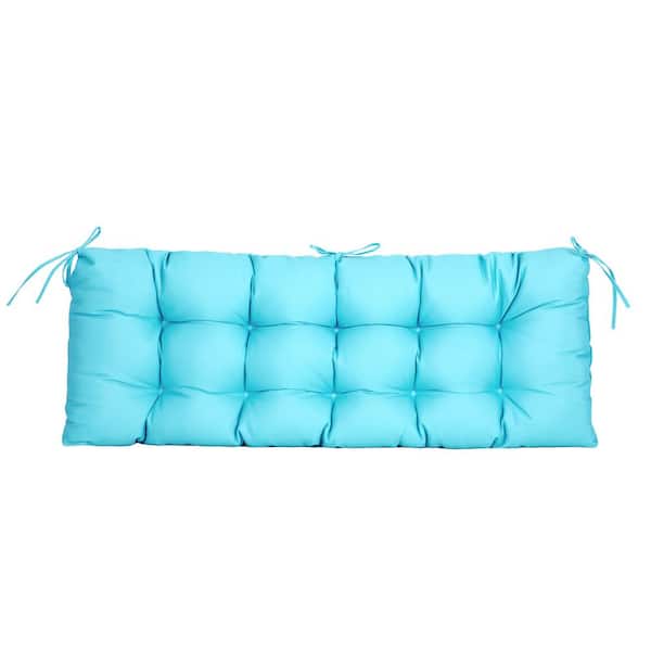 BLISSWALK Outdoor Seat Cushions Bench Settee Loveseat Tufted Seat Pillow of Wicker for Patio Furniture (Sky Blue)