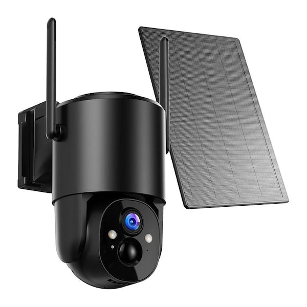 Solar Powered Wireless Security Camera Outdoor Surveillance System PTZ 360° Color Night Vision Floodlight PIR Sensor