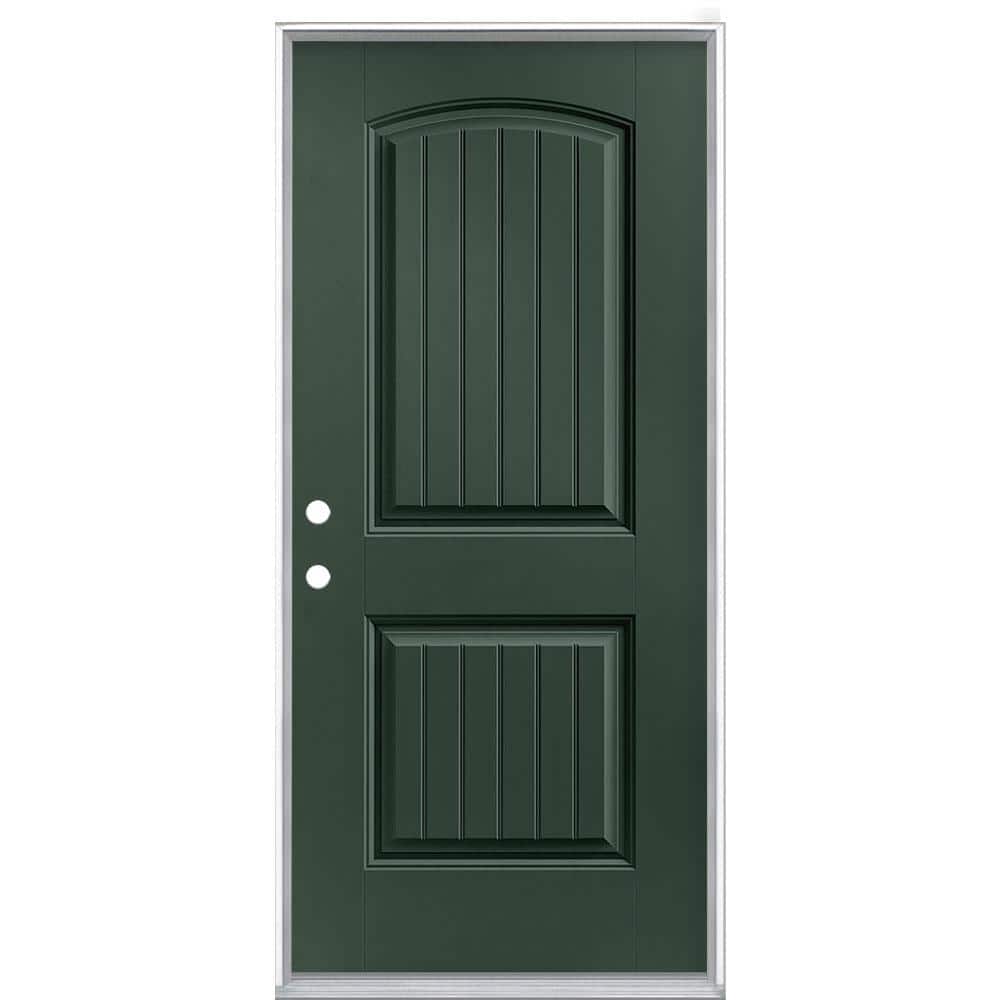 36 in. x 80 in. Cheyenne 2-Panel Right-Hand Inswing Painted Smooth Fiberglass Prehung Front Exterior Door No Brickmold price history on PriceWatchPro