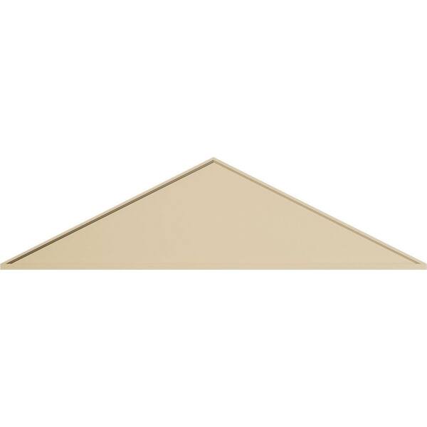 Ekena Millwork 76-in W x 20-in H x 2-in P (Pitch 6/12) Peaked Cap Smooth Signature Urethane Pediment, Primed Tan