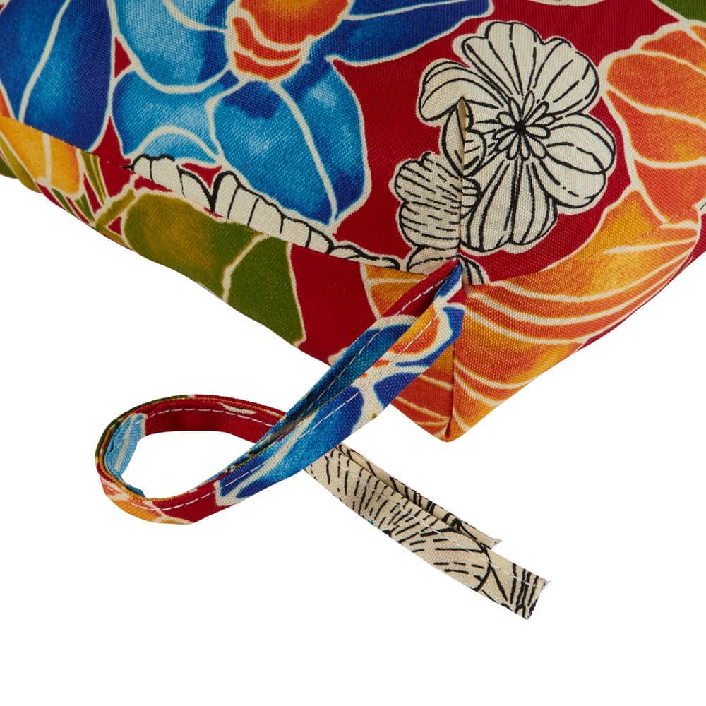 Aloha Red Floral High Back Chair Cushions Set of 2