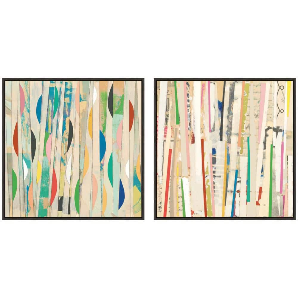"2 Piece Sylvie ""Geometric Abstract 2 and 3"" by Felicia Dadak Abstract Framed Art Print Set 30 in. x 30 in." price history on PriceWatchPro