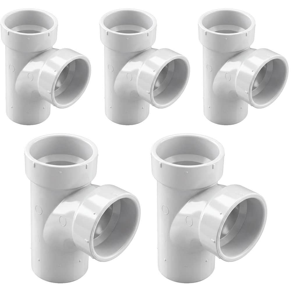 衛生日用品 RT-65988 PLUMBFLEX 4 in. x 4 in. x 2 in. White Rigid PVC DWV Sanitary Tee