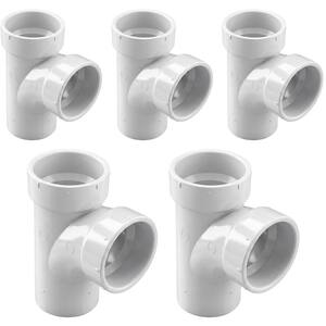 PLUMBFLEX 4 in. x 2 in. Rigid PVC DWV Double Sanitary Tee with Side ...