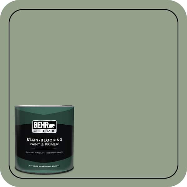 BEHR ULTRA 1 qt. #440F-4 Athenian Green Semi-Gloss Enamel Exterior Paint & Primer