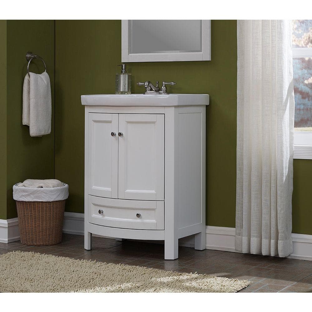Bellina White 24-Inch Freestanding Single Vanity Set