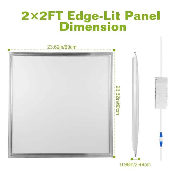 phyfalip 48-Watt 2 ft. x 2 ft. 3200 LM Market LED Panel Light 7500K Ceiling Lighting 150-Watt Equivalent Integrated LED Troffer