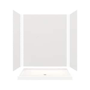 Expressions 32 in. x 60 in. x 72 in. Shower Kit with Center Drain in Grey