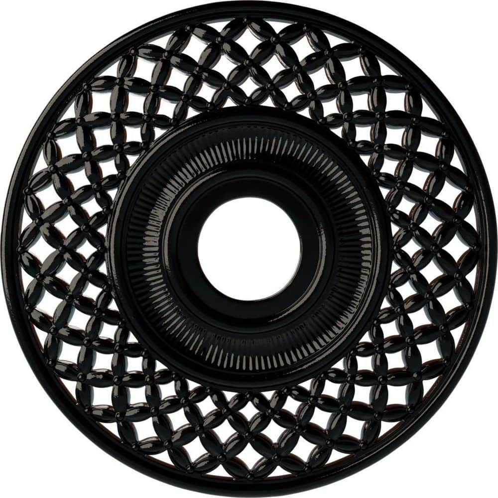 Ekena Millwork 1-1/4 in. x 22-1/4 in. x 22-1/4 in. Polyurethane Robin Ceiling Medallion, Black Pearl