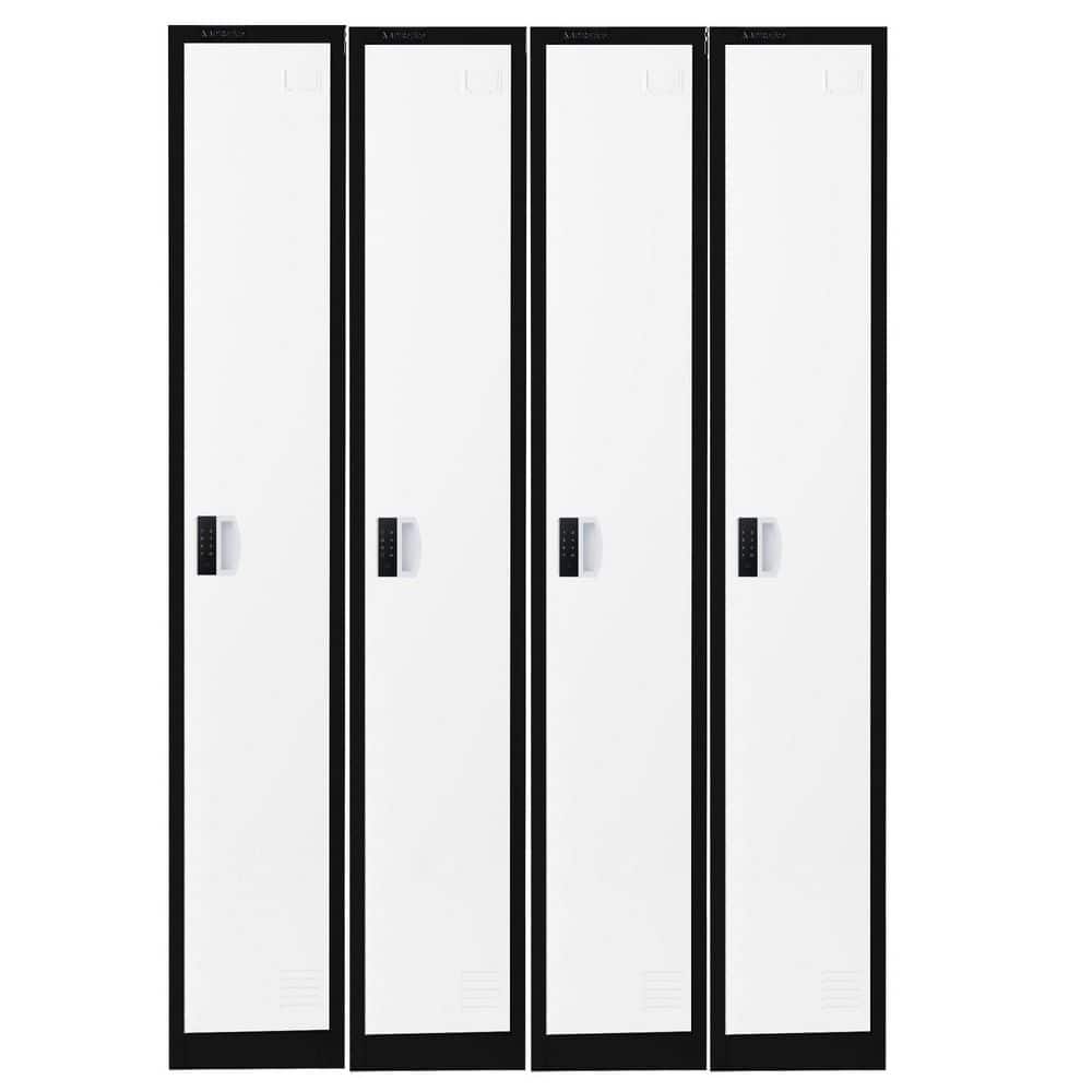 Single Tier Steel Commercial Storage Locker with Key Lock, Black and White, 4-Pack price history on PriceWatchPro
