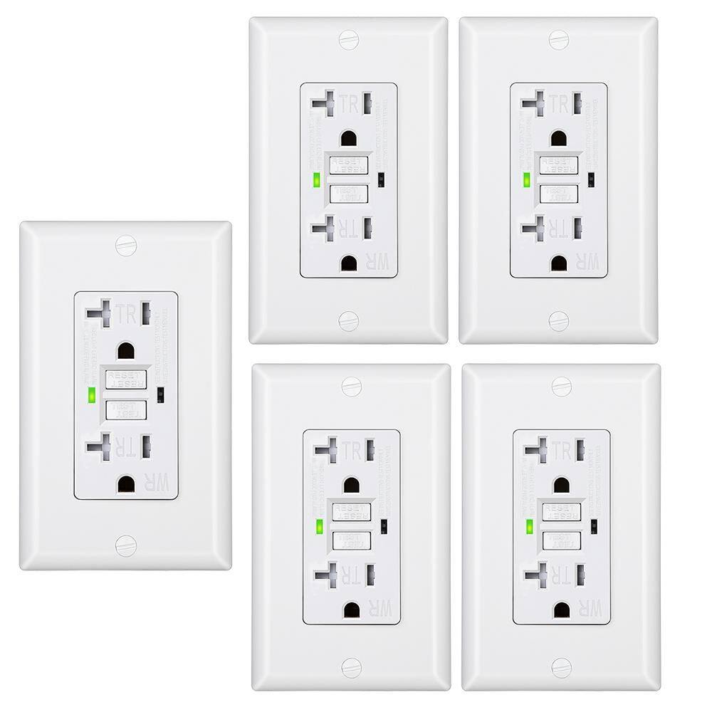 20 Amp 125-Volt Duplex Self-Test Slim GFCI Outlet, White (5-Pack) price history on PriceWatchPro