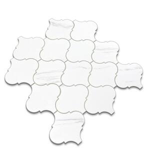 Zurich Calacatta Arabesque 10.48 in. x 10.66 in. 3.3 mm Stone Peel and Stick Backsplash Tile (6.21 sq. ft./8-Pack)
