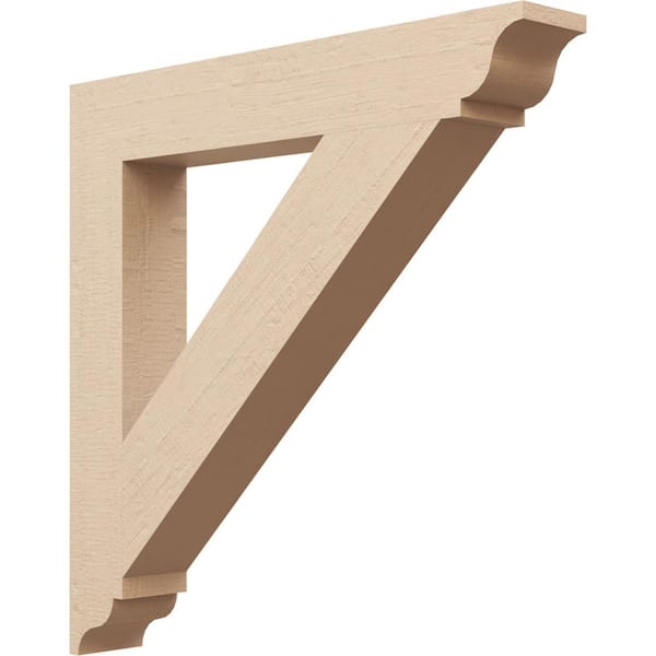 Ekena Millwork 3.5 in. x 24 in. x 24 in. Traditional Traditional Rough Cedar Woodgrain Timberthane Polyurethane Bracket, Primed Tan