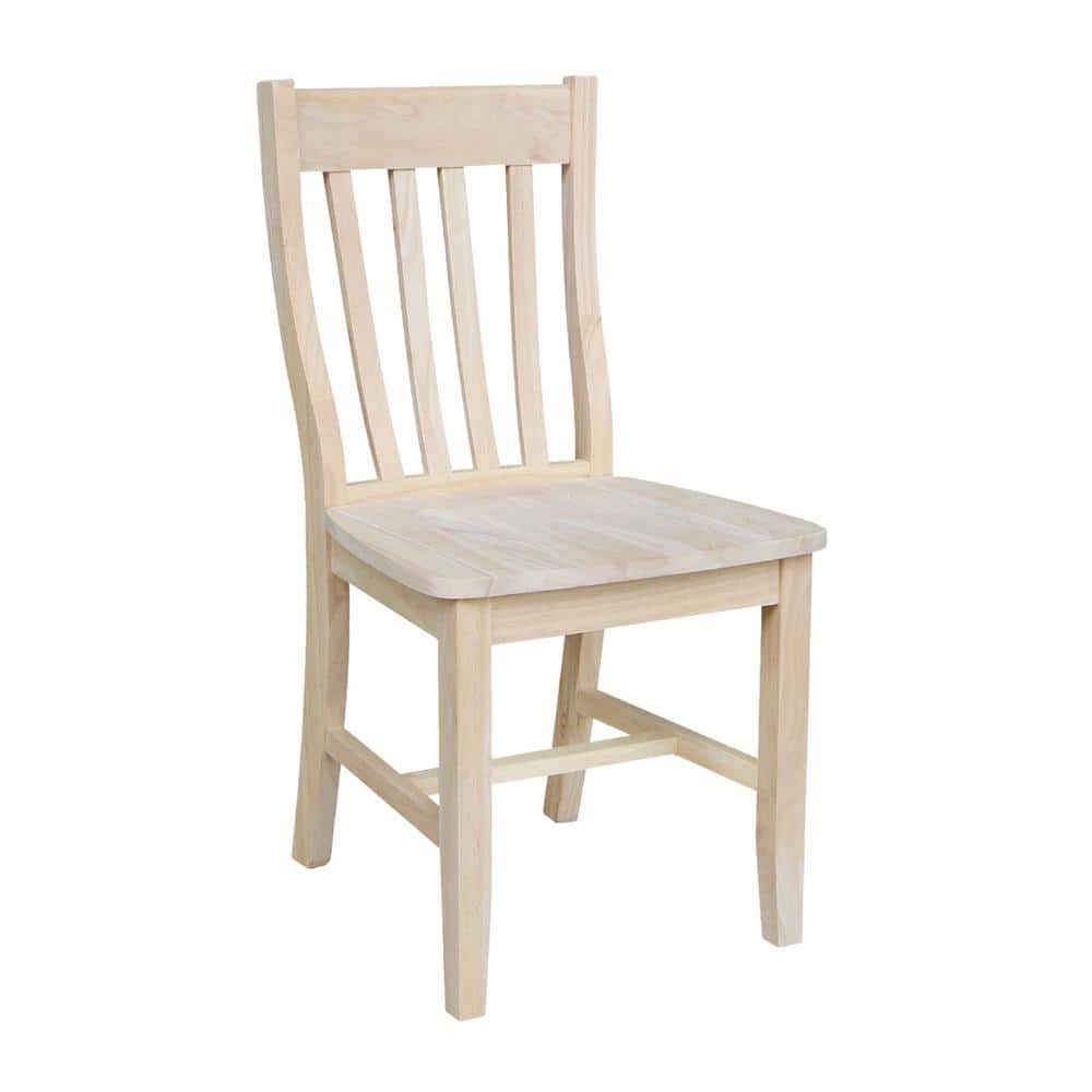 High Slat Ladderback Solid Wood Side Chair in White - Set of 2