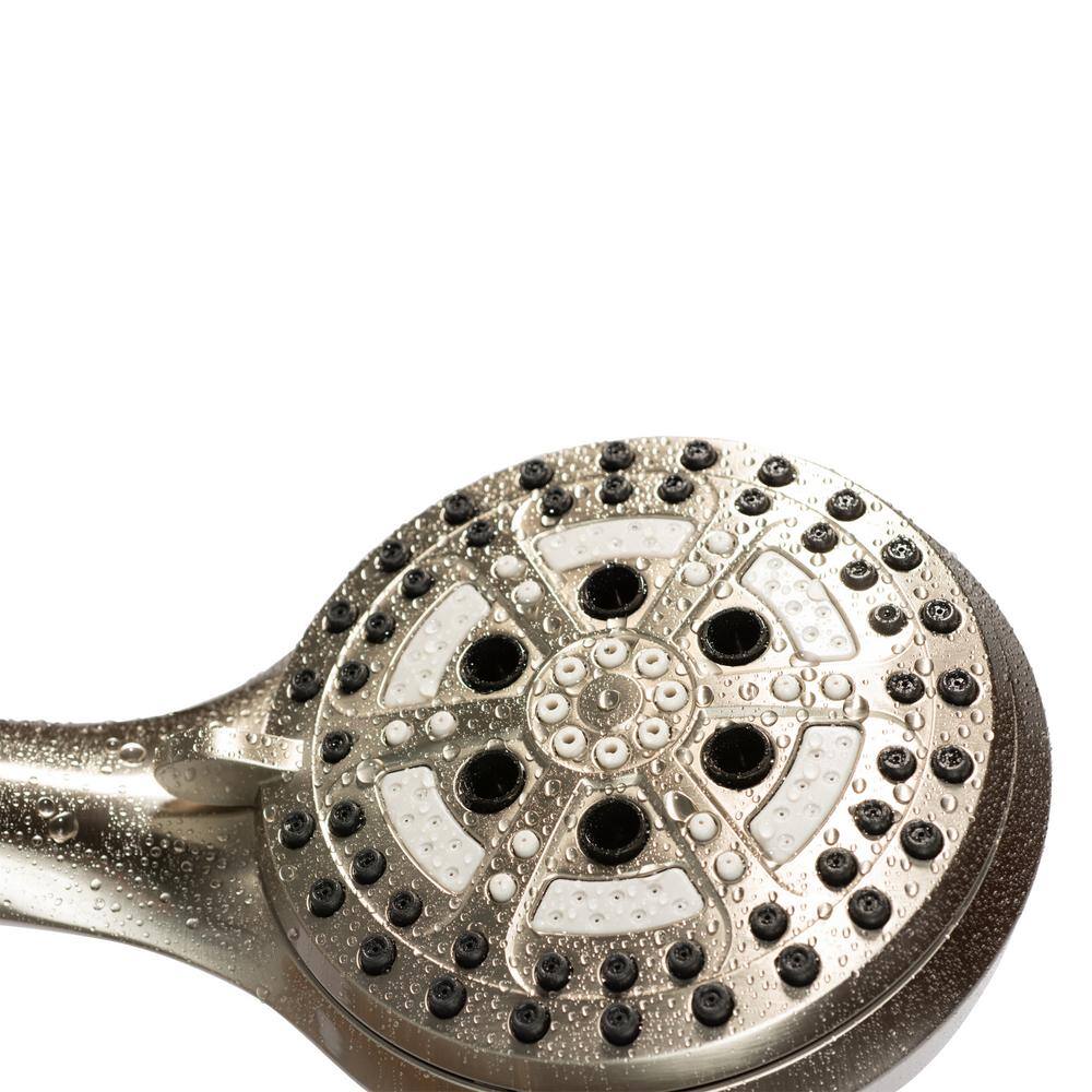 Brushed Nickel Multi-Function Handheld Rain Shower System