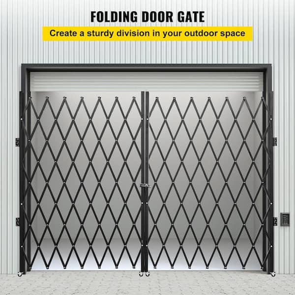VEVOR Double Folding Security Gate 78 H X 144 W Steel Accordion Folding ...