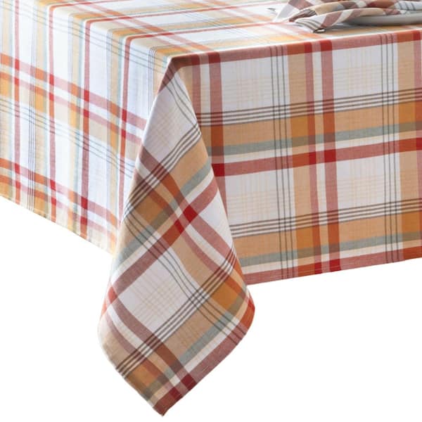 Threadmade Home Seneca Plaid Harvest Cotton Tablecloth, Multicolor - 60"W x 120"L