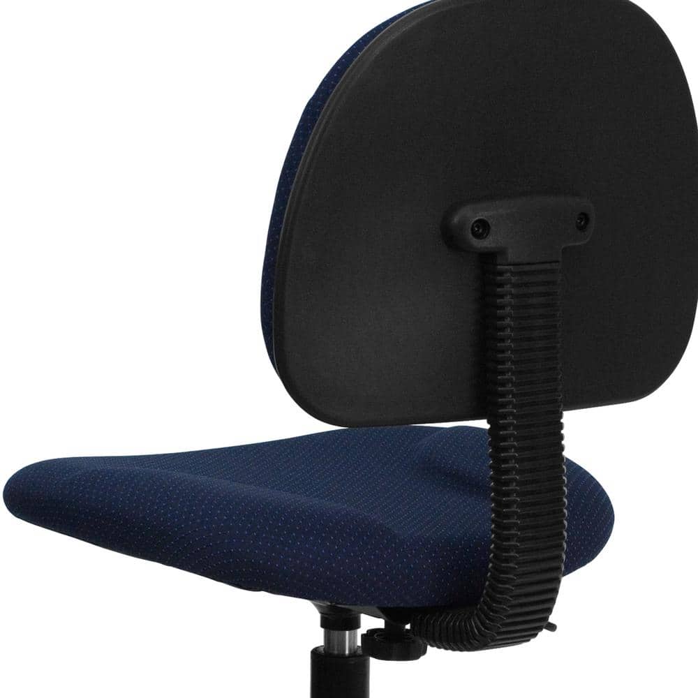 Navy Blue Fabric Swivel Drafting Chair with Adjustable Foot Ring