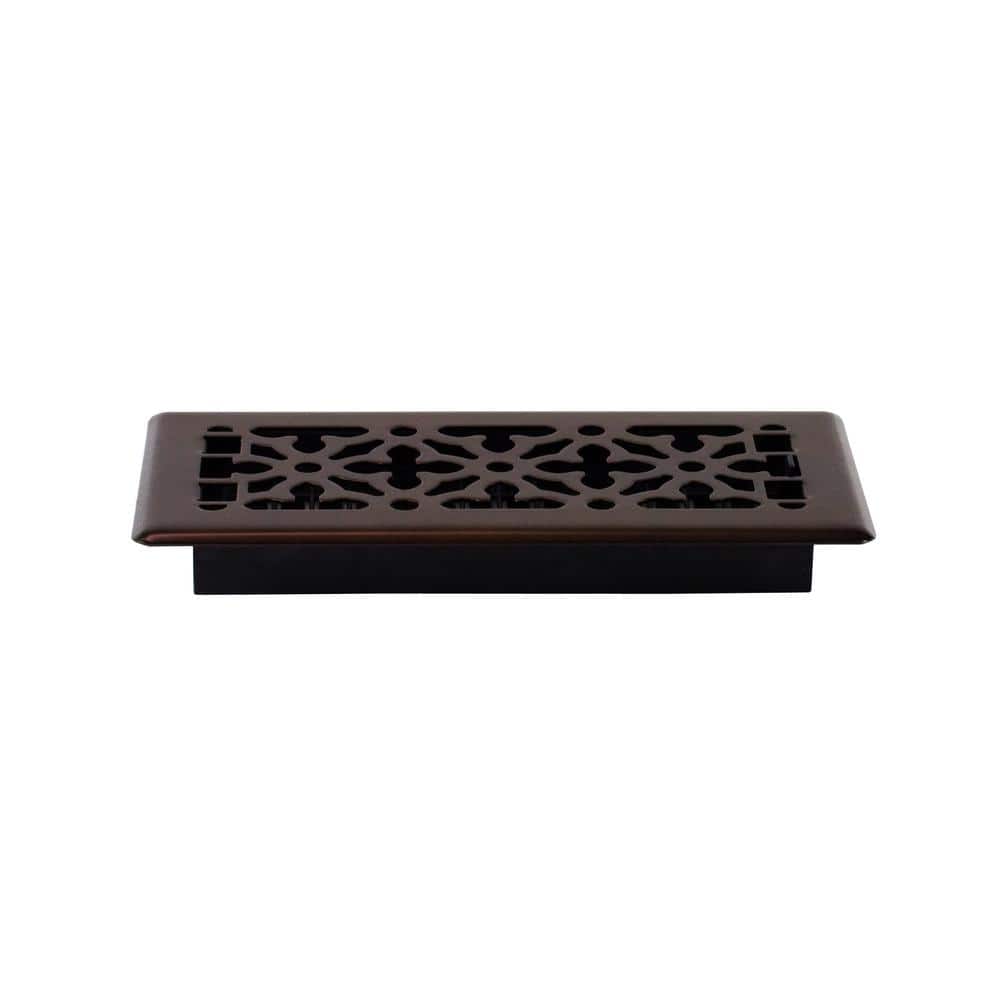 Gothic Bronze Steel Floor Register with 1 Shelf