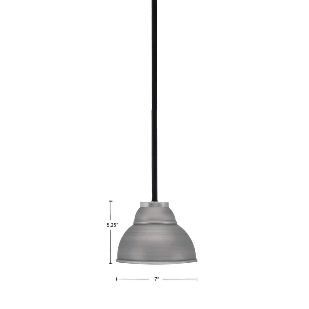 Elonia 100-Watt 1 Light Matte Black & Graphite Stem Mini Pendant Light ...