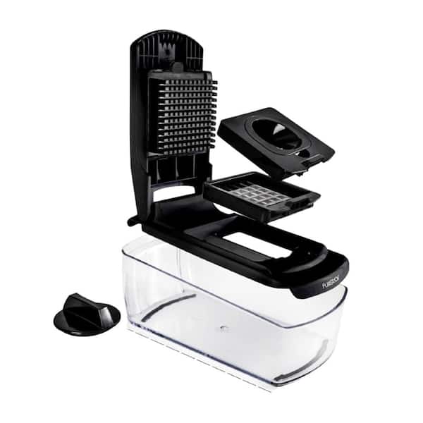 Aoibox Stainless Steel Blade 4 in 1 Multipurpose Vegetable Food Chopper Kitchen Gadget with Slicer and Spiralizer in White