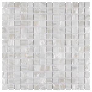 Conchella Square White 12 in. x 12 in. x 2 mm Natural Seashell Mosaic Tile (1 sq. ft./Each)