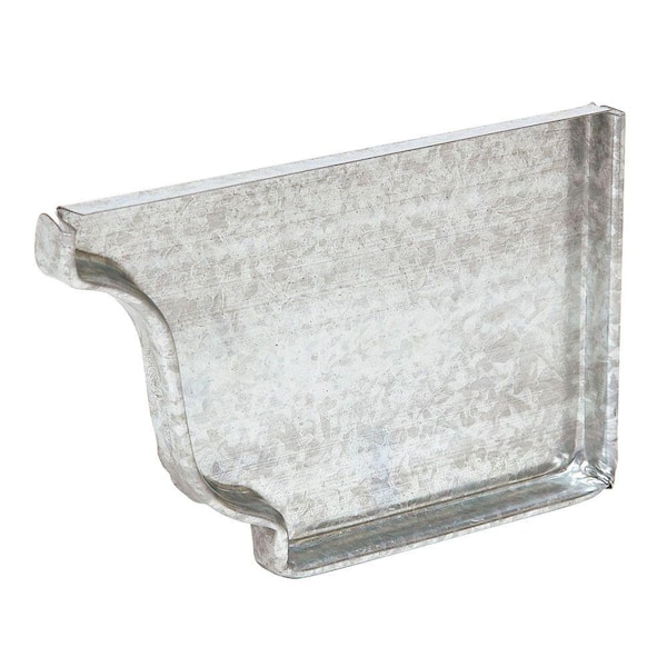 4 in. Mill Finish Galvanized Steel K-Style Right-End Cap