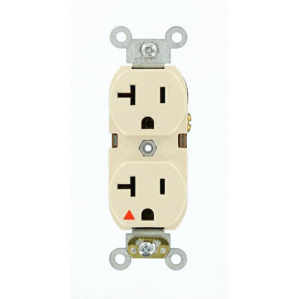 Leviton 20 Amp Industrial Grade Heavy Duty Isolated Ground Duplex Outlet Light Almond 5362 Igt 9180