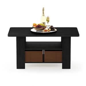 Andrey 18.9 in. Americano/Medium Brown 15.6 in. Rectangular Wood Coffee Table with Bin Drawer