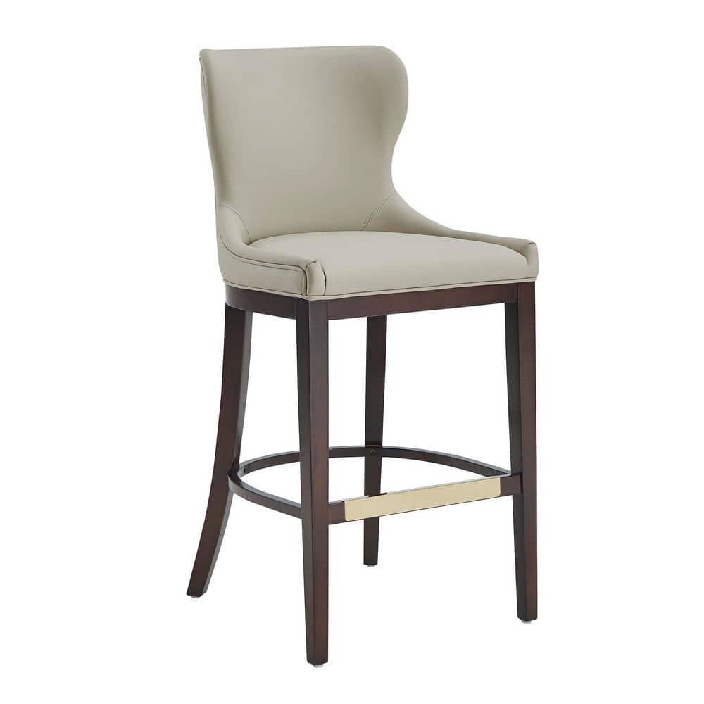 Blair Modern 29 in. H Stone Beech Wood Bar Stool with Vegan Leather Upholstered Seat price history on PriceWatchPro