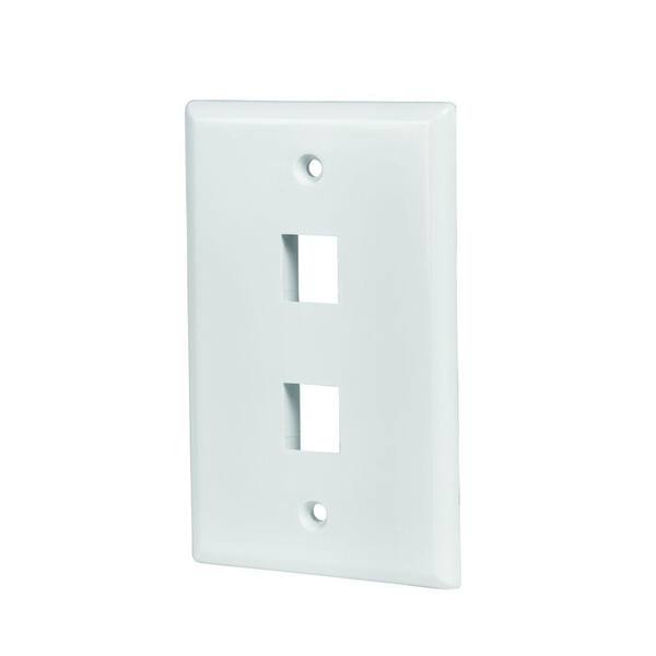 CE TECH White 2-Gang Audio/Video Wall Plate (5-Pack)