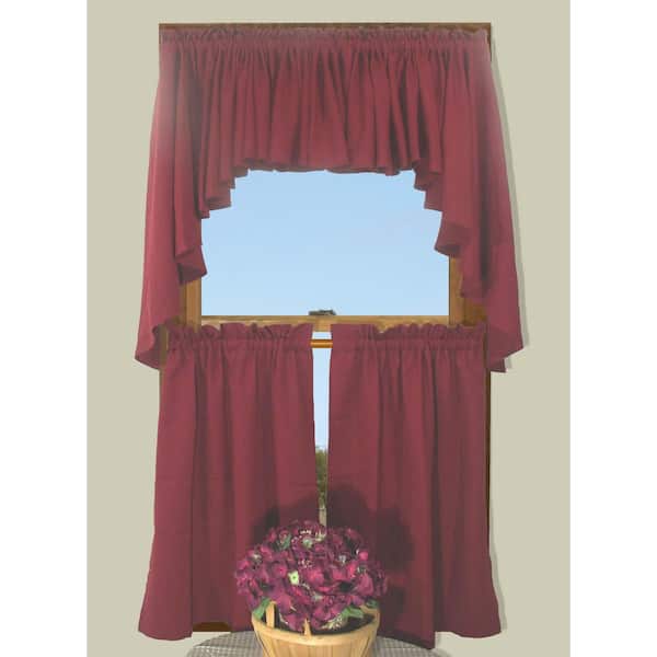 RICARDO Pomegranate Solid Rod Pocket Room Darkening Curtain - 57 in. W x 24 in. L (Set of 2)