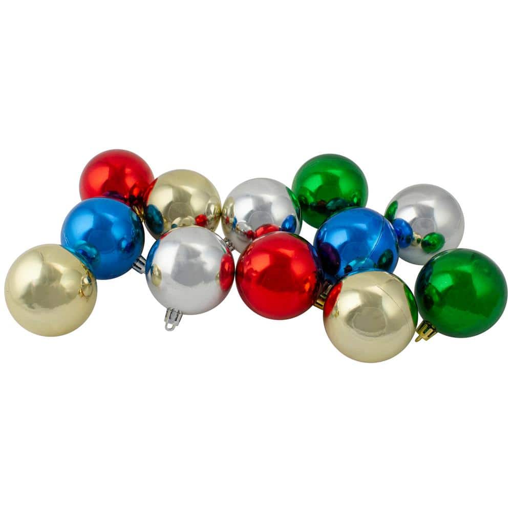24-Piece Multicolor Shatterproof Plastic Christmas Ball Ornament Set
