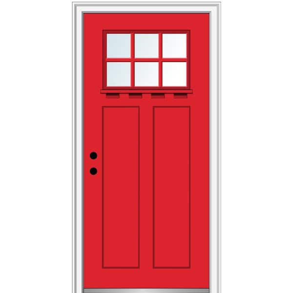 MMI Door 32 in.x80 in. Low-E Glass Right-Hand Craftsman 2-Panel 6