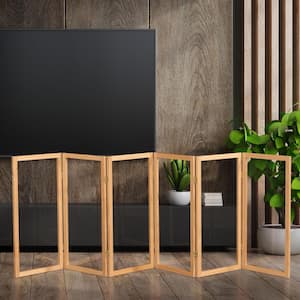 Clear 3 ft. Tall Natural 6-Panel Room Divider