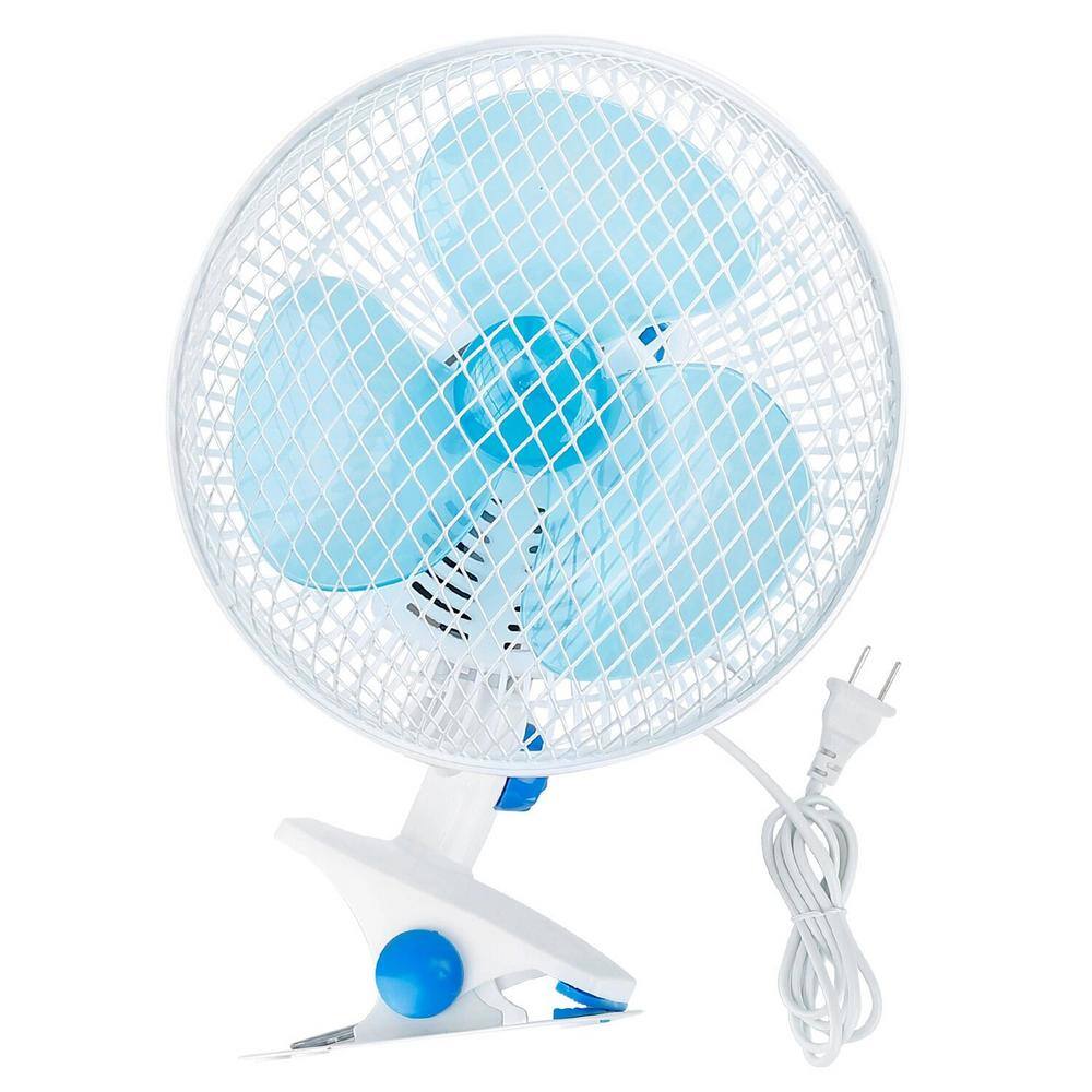 Multi-Usages Clip-On 8 in. 2 Fan Speeds Desk Fan in White, 90 Vertical Titl