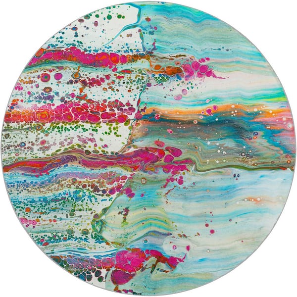 Dream Shag Premium Machine Washable Abstract ADS47 Melody 8 ft. x 8 ft. Round Rug