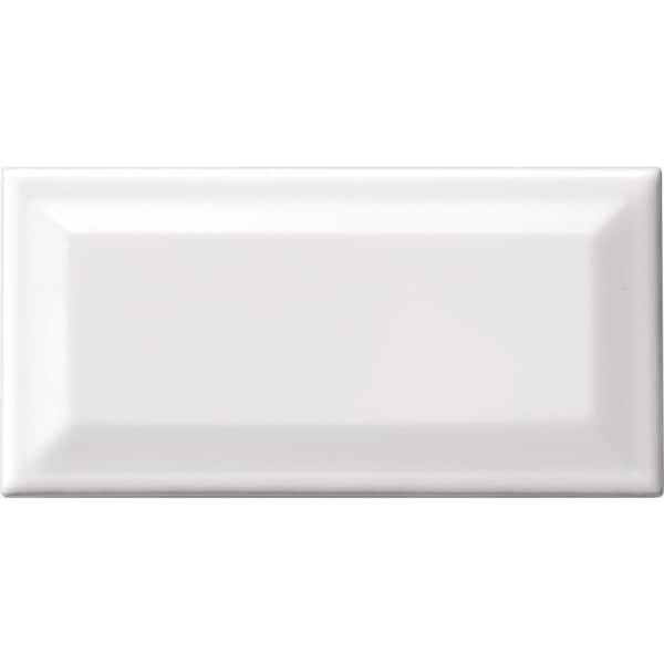 Daltile Finesse Bright White 3 in. x 6 in. Ceramic Beveled Wall Tile