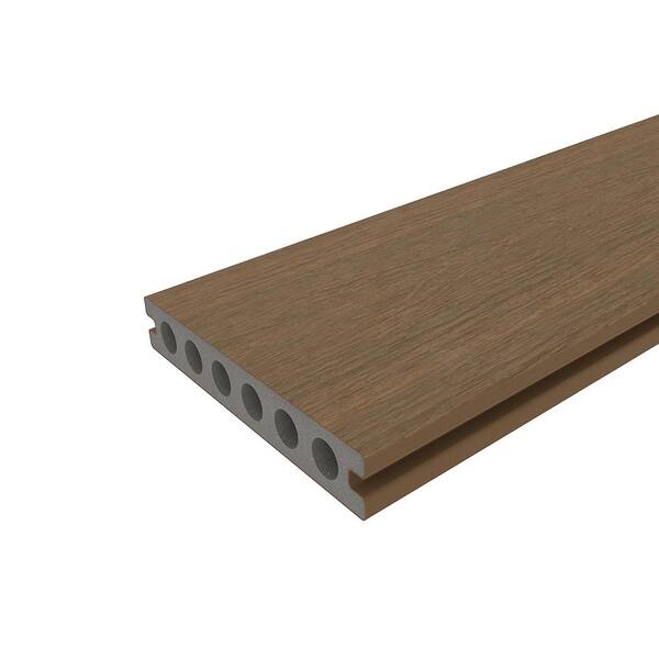 NewTechWood UltraShield Naturale Voyager Series 1 in. x 6 in. x 1 ft. Peruvian Teak Hollow Composite Decking Board Sample