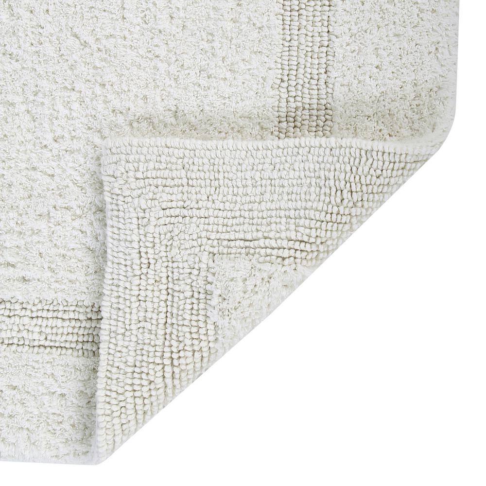 Luxurious Ivory Cotton Tufted Reversible 3-Piece Bath Rug Set