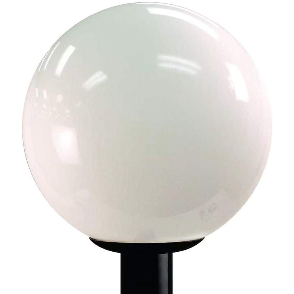 12 in. 1-Light Opal Acrylic and Black Aluminum Hardwired Weather Resistant Outdoor Globe Post Light with 4000K LED Bulb price history on PriceWatchPro