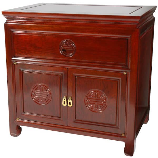 Oriental Furniture Bedside Orange End Table