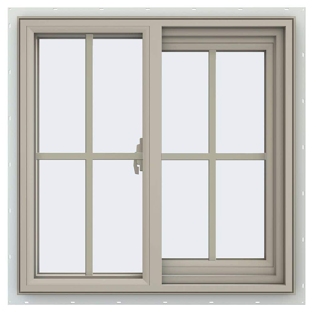 23.5 in. x 23.5 in. V-2500 Series Desert Sand Vinyl Right-Handed Sliding Window with Colonial Grids/Grilles price history on PriceWatchPro