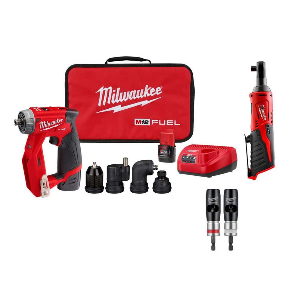 M12 FUEL 12V 4-in-1 Installation 3/8 in. Drill Driver Kit with M12 3/8 in. Ratchet with 2-Pc Wire Stripper price history on PriceWatchPro